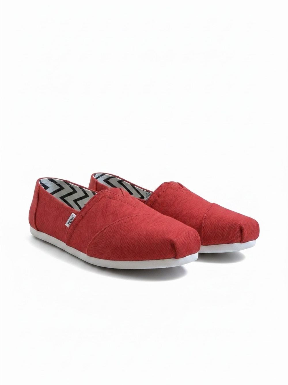 Toms Red Canvas Slip-On Loafers